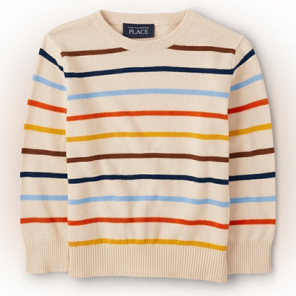 The Children’s Place Striped Sweater Vanilla L (10-12) NWT IN PACKAGE